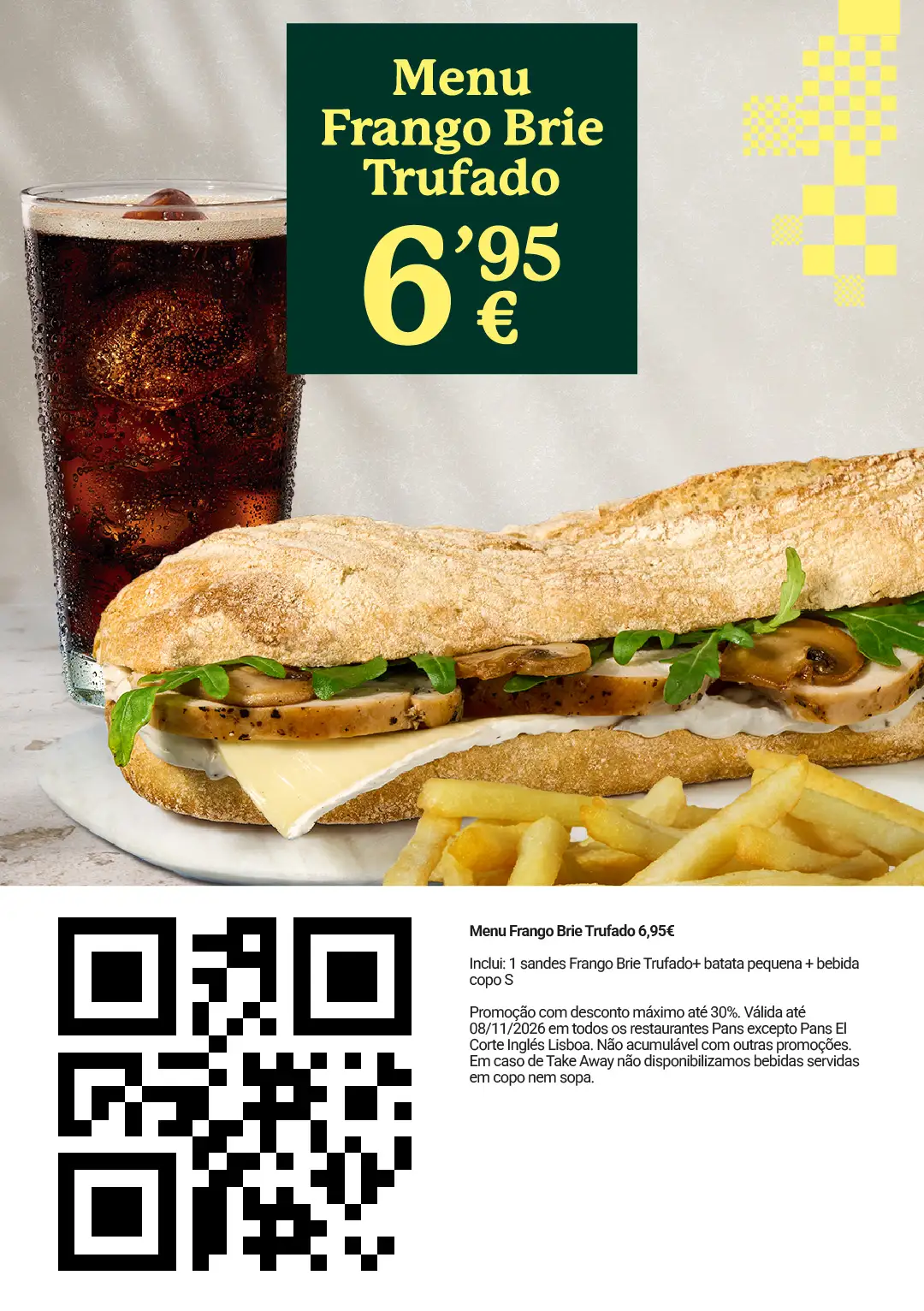 Cupão Menu Frango Brie Trufado Pans