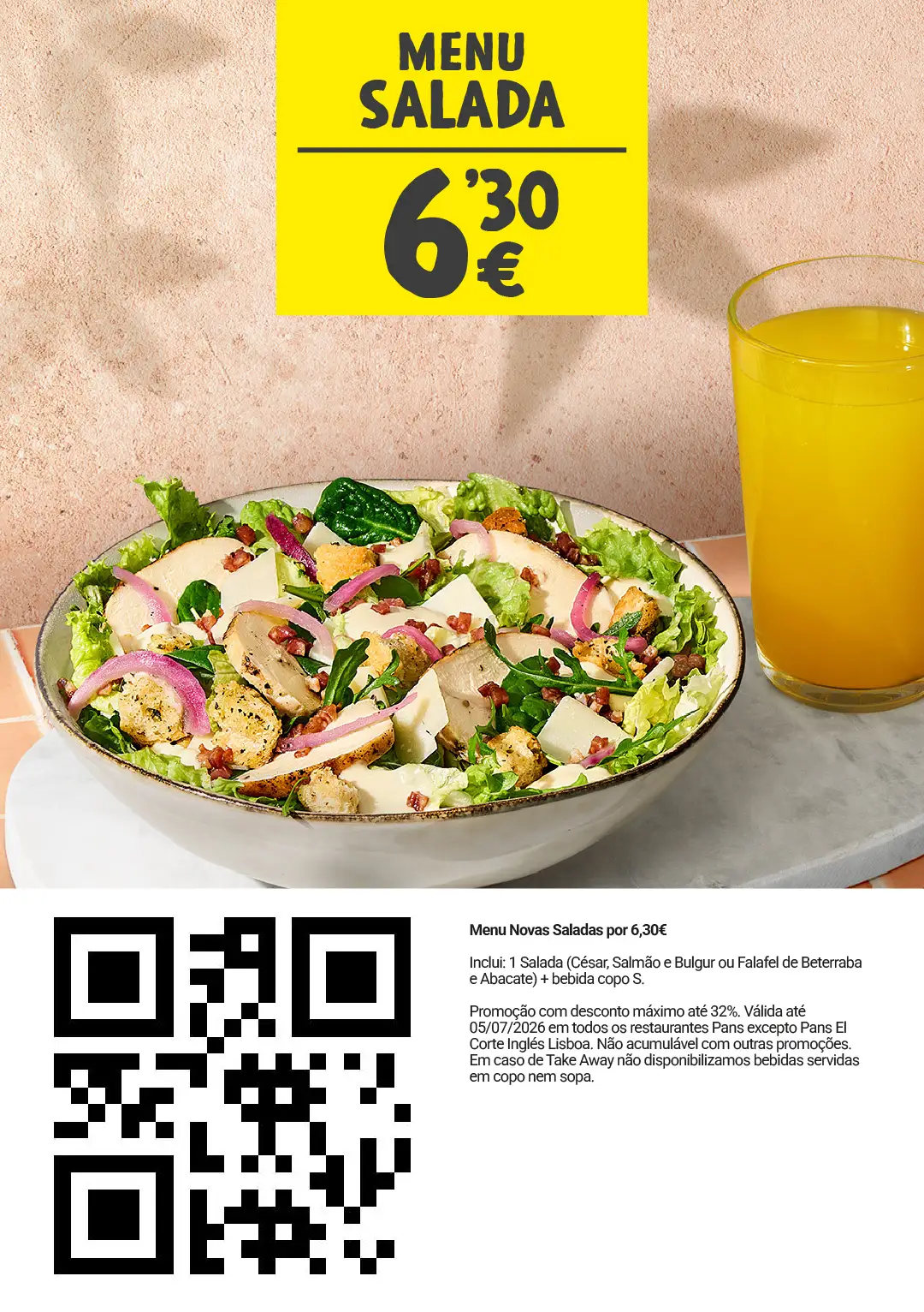 Cupão Menu Salada Pans